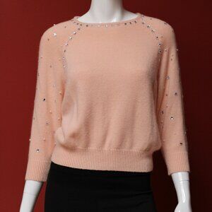 Topshop Pink Beaded Sweater
